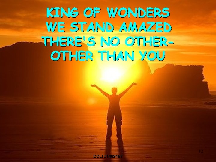 KING OF WONDERS WE STAND AMAZED THERE'S NO OTHER THAN YOU 12 CCLI #1469187