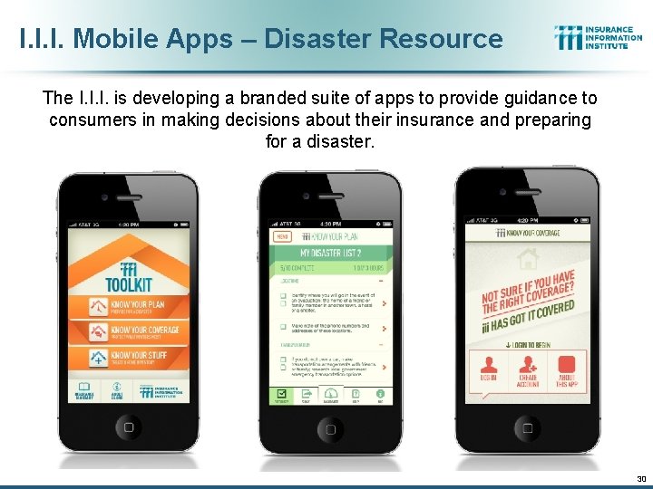 I. I. I. Mobile Apps – Disaster Resource The I. I. I. is developing I. I. I. Mobile Apps – Disaster Resource The I. I. I. is developing