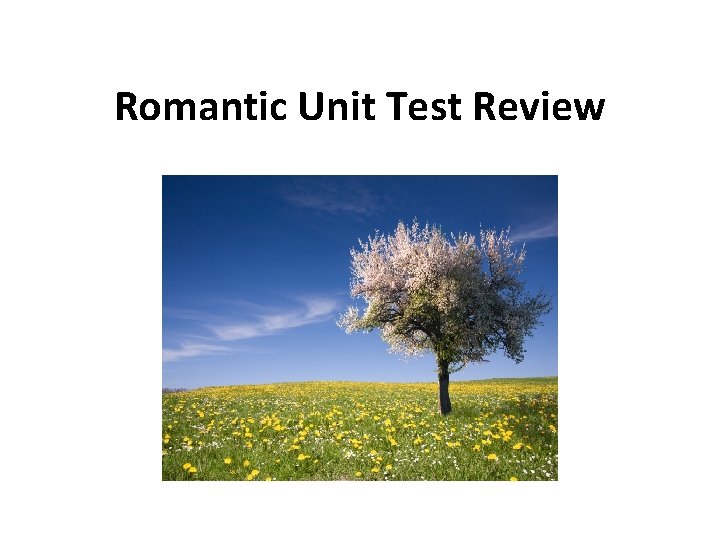 Romantic Unit Test Review 