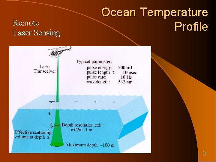 Remote Laser Sensing Ocean Temperature Profile 26 