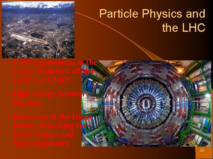 Particle Physics and the LHC • CMS Experiment at the Large Hadron Collider (LHC)