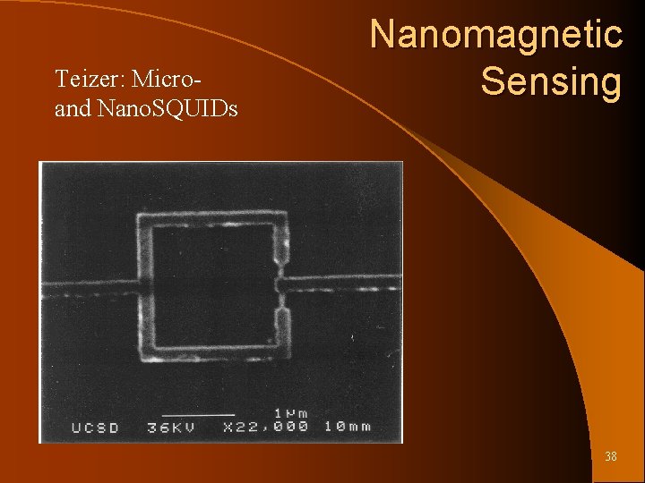 Teizer: Microand Nano. SQUIDs Nanomagnetic Sensing 38 