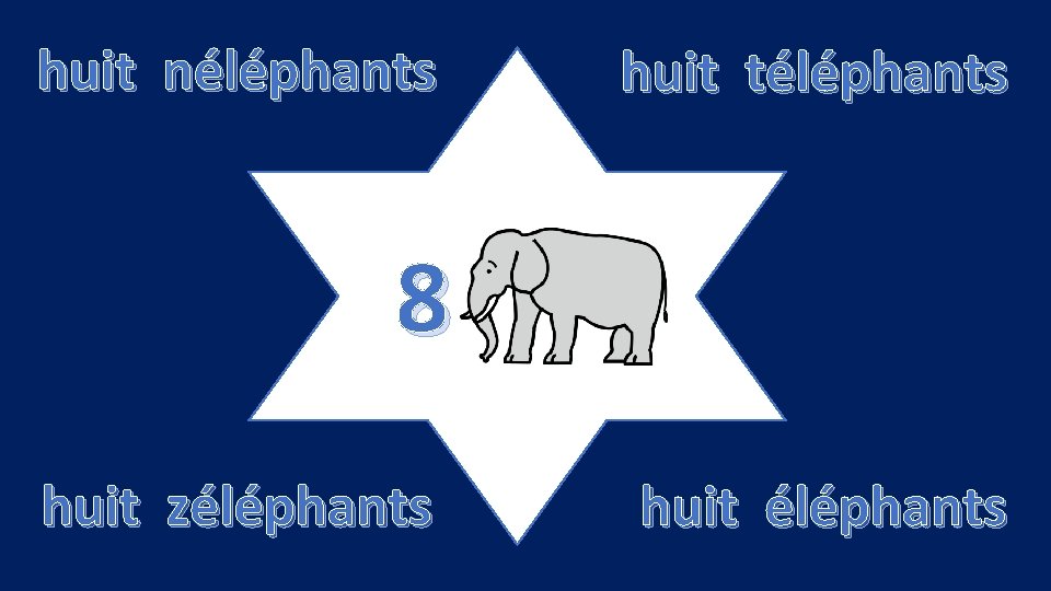 huit néléphants huit téléphants 8 huit zéléphants huit éléphants 