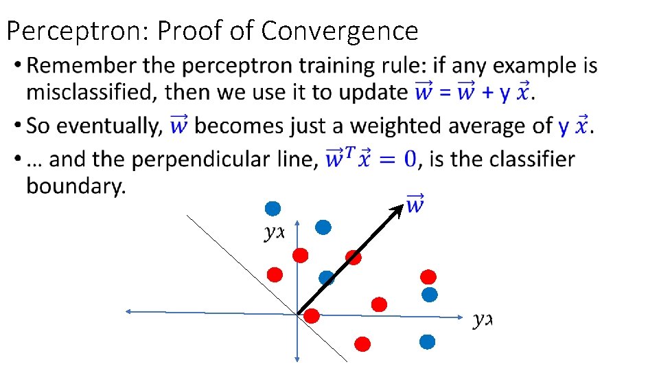 Perceptron: Proof of Convergence • Perceptron: Proof of Convergence •