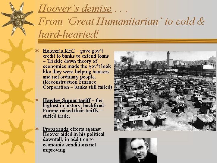 Hoover’s demise. . . From ‘Great Humanitarian’ to cold & hard-hearted! ¬ Hoover’s RFC