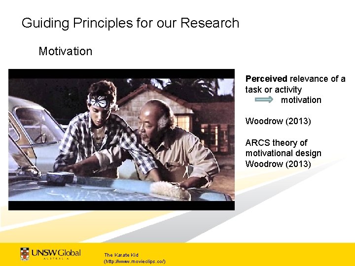 Guiding Principles for our Research Motivation Perceived relevance of a task or activity motivation