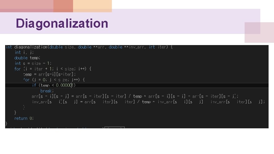 Diagonalization 