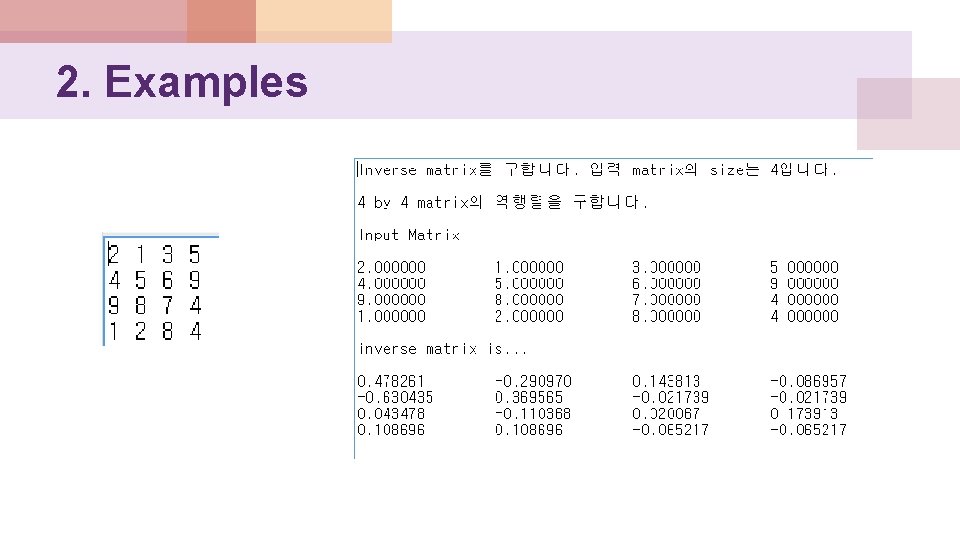 2. Examples 