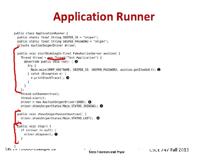 Application Runner Lec 14 TDOOD-Example 28 Growing Object-Oriented Software, Guided by Tests Freeman and