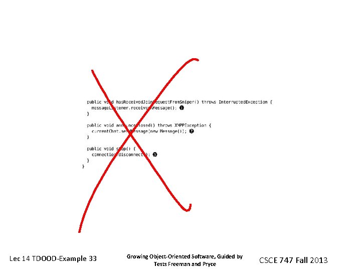 Lec 14 TDOOD-Example 33 Growing Object-Oriented Software, Guided by Tests Freeman and Pryce CSCE