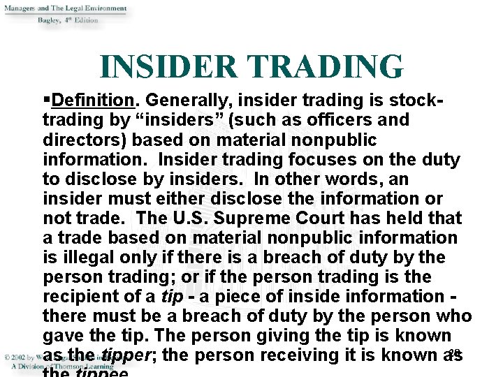 Chapter 25 Securities Fraud And Insider Trading Introduction