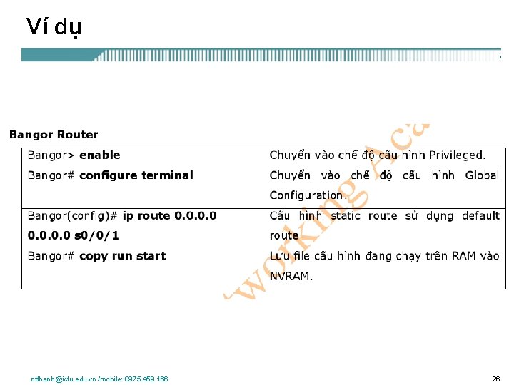 Ví dụ ntthanh@ictu. edu. vn /mobile: 0975. 459. 166 26 