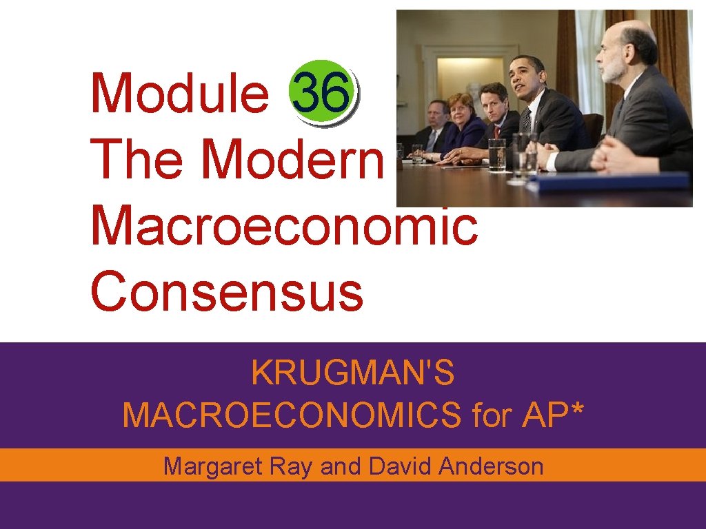Module 36 The Modern Macroeconomic Consensus KRUGMAN'S MACROECONOMICS for AP* Margaret Ray and David