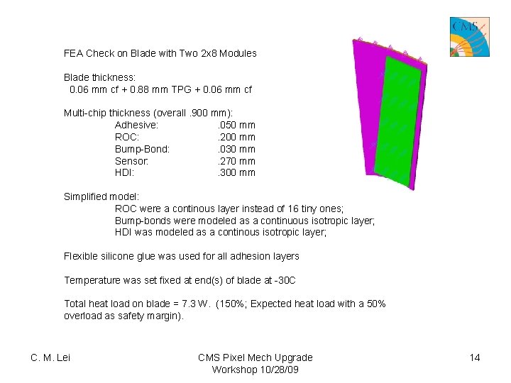 FEA Check on Blade with Two 2 x 8 Modules Blade thickness: 0. 06