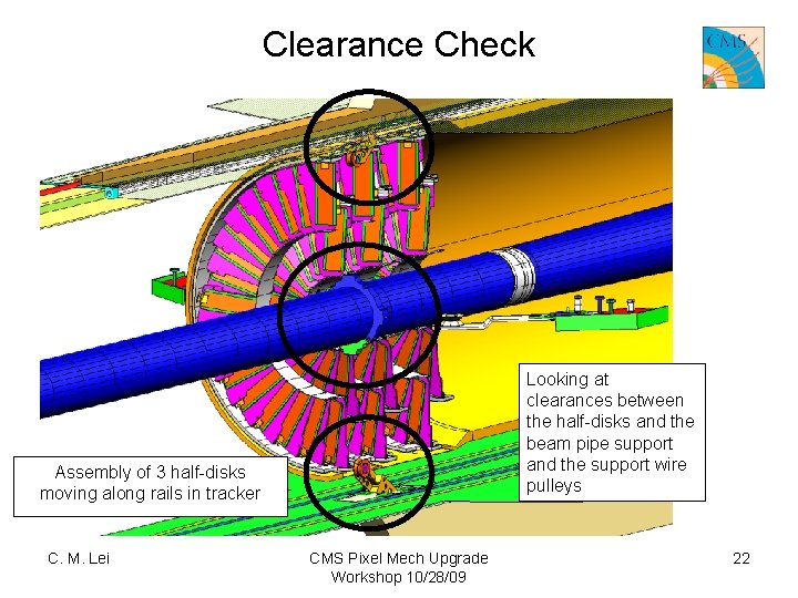 Clearance Check Looking at clearances between the half-disks and the beam pipe support and