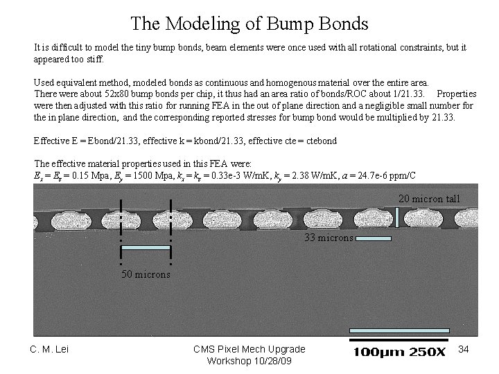The Modeling of Bump Bonds It is difficult to model the tiny bump bonds,