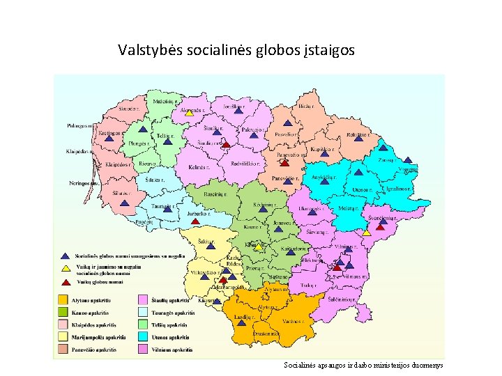 Valstybės socialinės globos įstaigos Socialinės apsaugos ir darbo ministerijos duomenys 