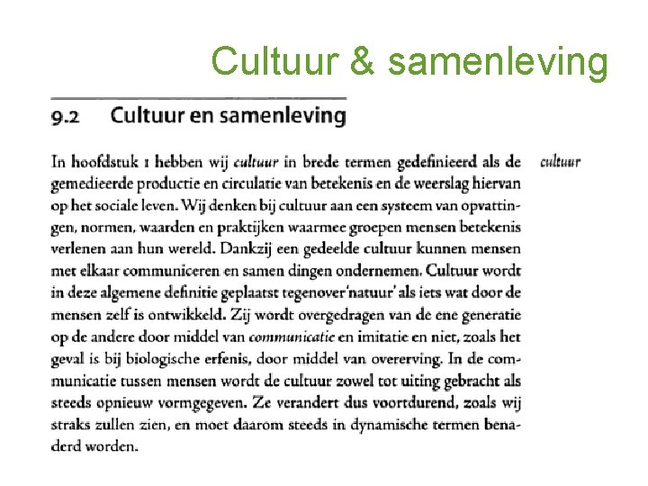 Cultuur & samenleving 