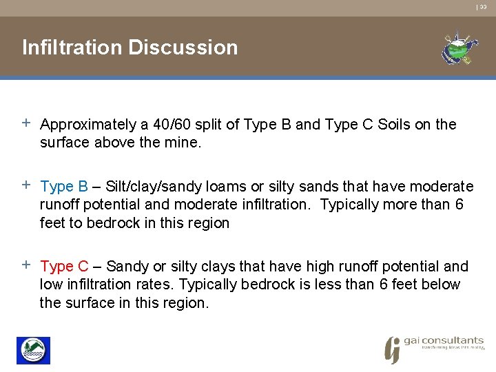 | 33 Infiltration Discussion + Approximately a 40/60 split of Type B and Type