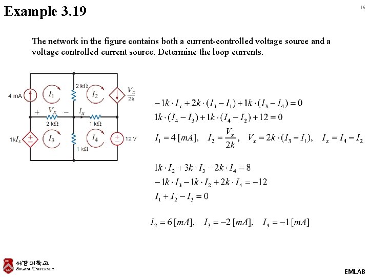 Example 3. 19 16 The network in the figure contains both a current-controlled voltage