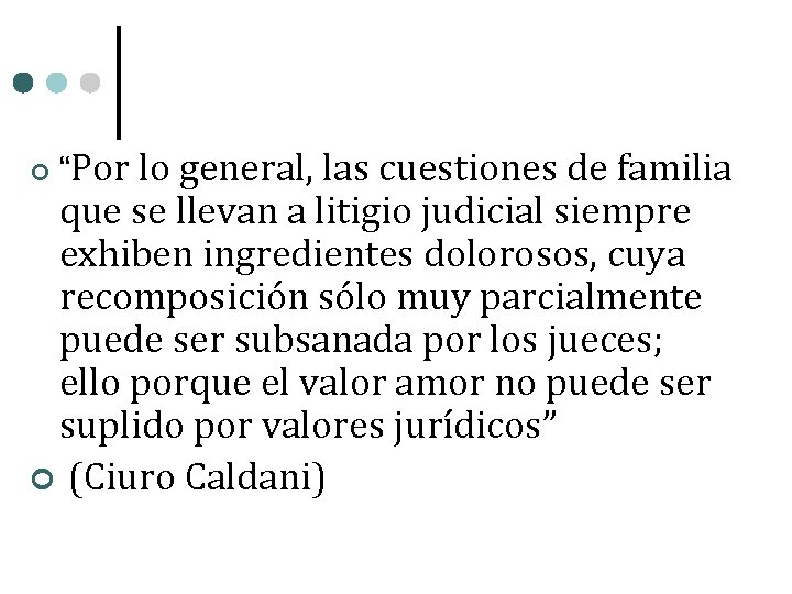  “Por lo general, las cuestiones de familia que se llevan a litigio judicial