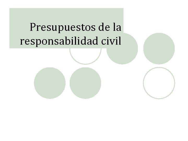 Presupuestos de la responsabilidad civil 