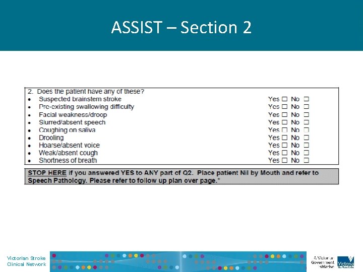 ASSIST – Section 2 Victorian Stroke Clinical Network 