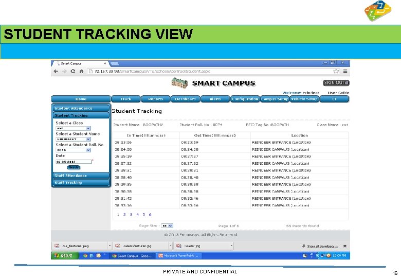 STUDENT TRACKING VIEW PRIVATE AND CONFIDENTIAL 16 