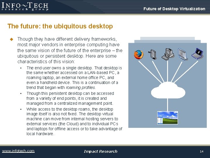 Future of Desktop Virtualization The future: the ubiquitous desktop u Though they have different