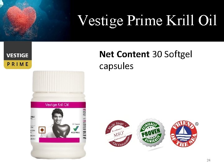 Vestige Prime Krill Oil Net Content 30 Softgel capsules 24 