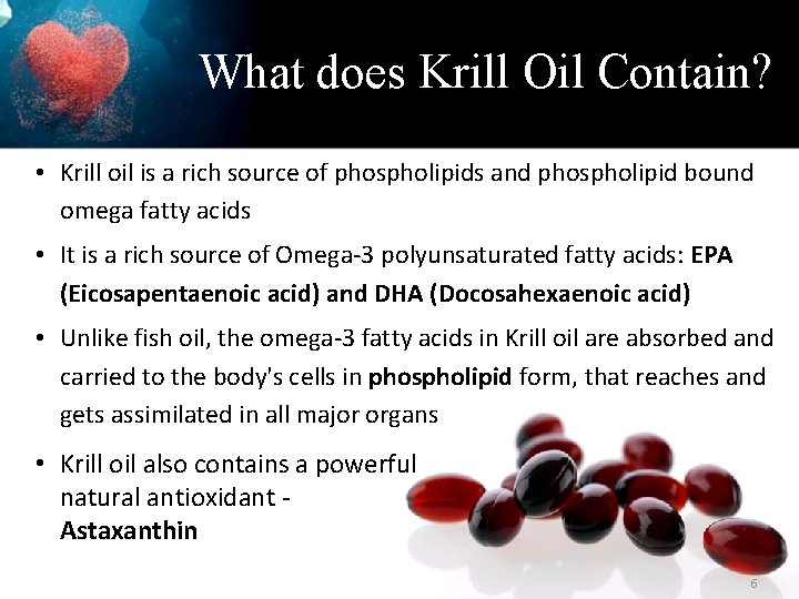 What does Krill Oil Contain? • Krill oil is a rich source of phospholipids