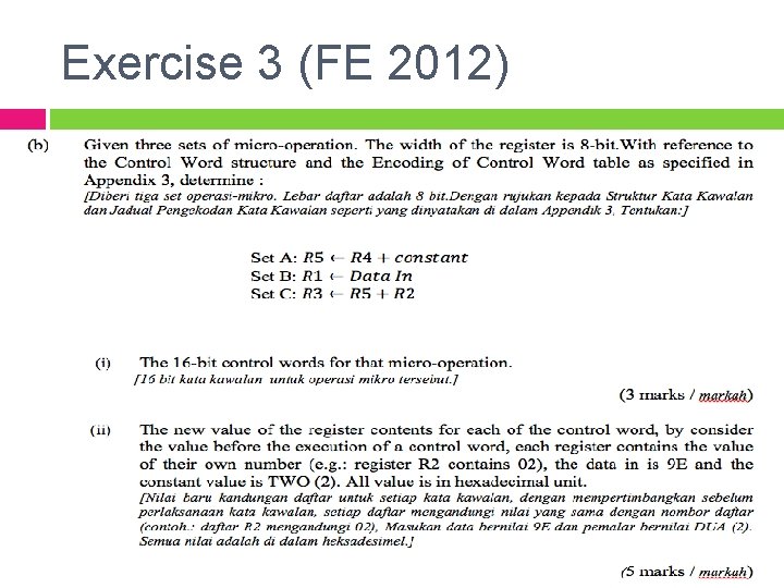 Exercise 3 (FE 2012) 