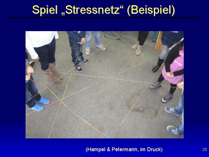 Spiel „Stressnetz“ (Beispiel) (Hampel & Petermann, im Druck) 20 