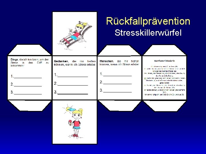 Rückfallprävention Stresskillerwürfel 