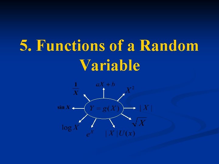 5. Functions of a Random Variable 