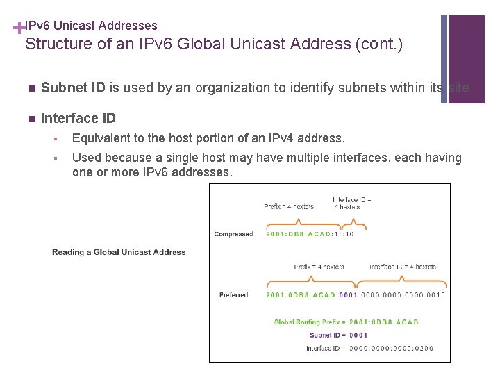 Unicast Addresses +IPv 6 Structure of an IPv 6 Global Unicast Address (cont. )