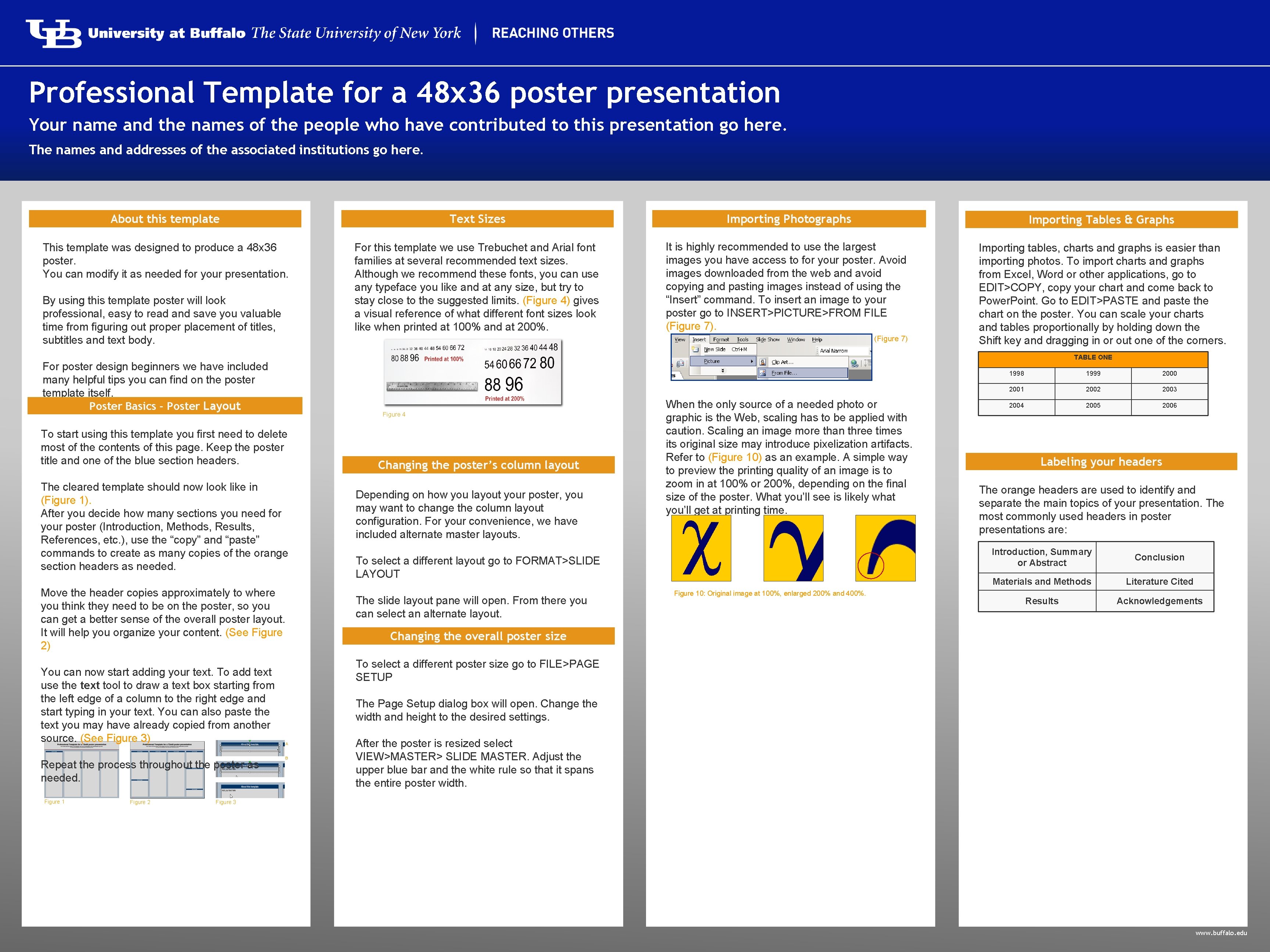 Professional Template for a 48 x 36 poster presentation Your name and the names
