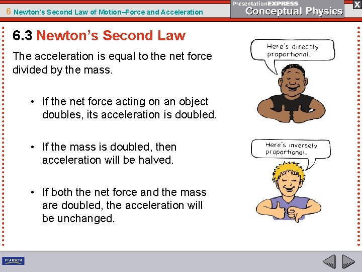 6 Newton’s Second Law of Motion–Force and Acceleration 6. 3 Newton’s Second Law The