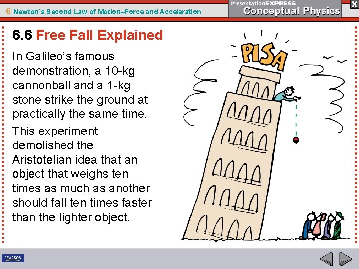 6 Newton’s Second Law of Motion–Force and Acceleration 6. 6 Free Fall Explained In