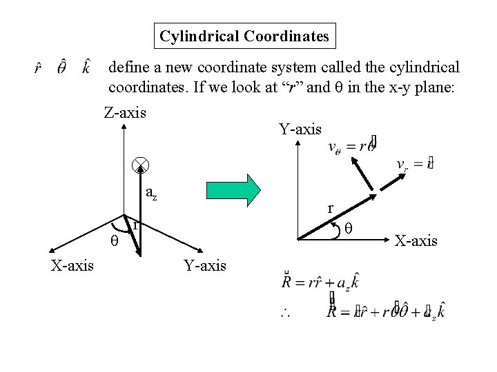 Cylindrical Coordinates define a new coordinate system called the cylindrical coordinates. If we look