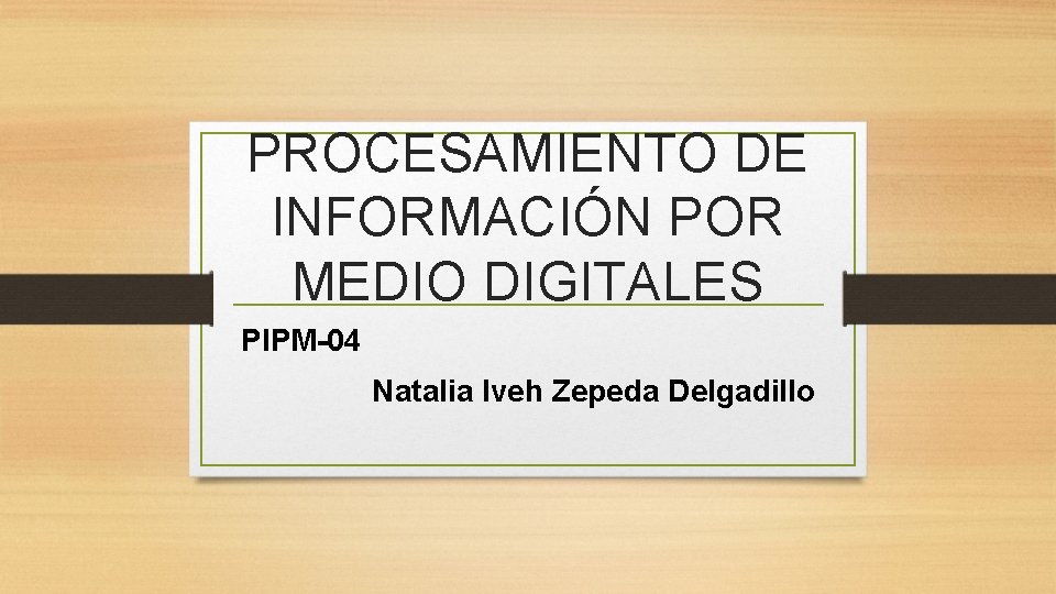 PROCESAMIENTO DE INFORMACIN POR MEDIO DIGITALES PIPM04 Natalia
