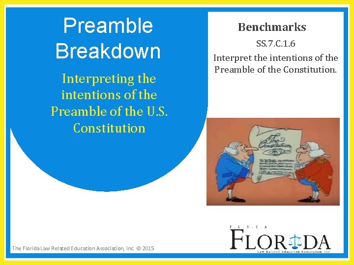 Preamble Breakdown Interpreting the intentions of the Preamble of the U. S. Constitution The