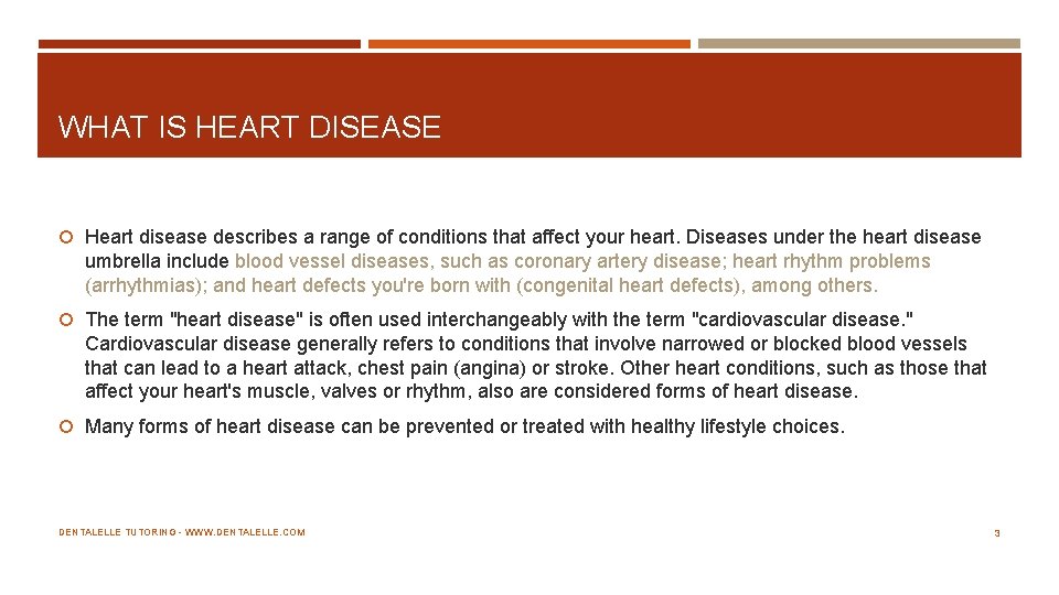 WHAT IS HEART DISEASE Heart disease describes a range of conditions that affect your