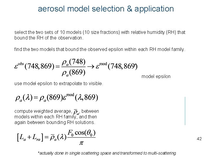 aerosol model selection & application select the two sets of 10 models (10 size