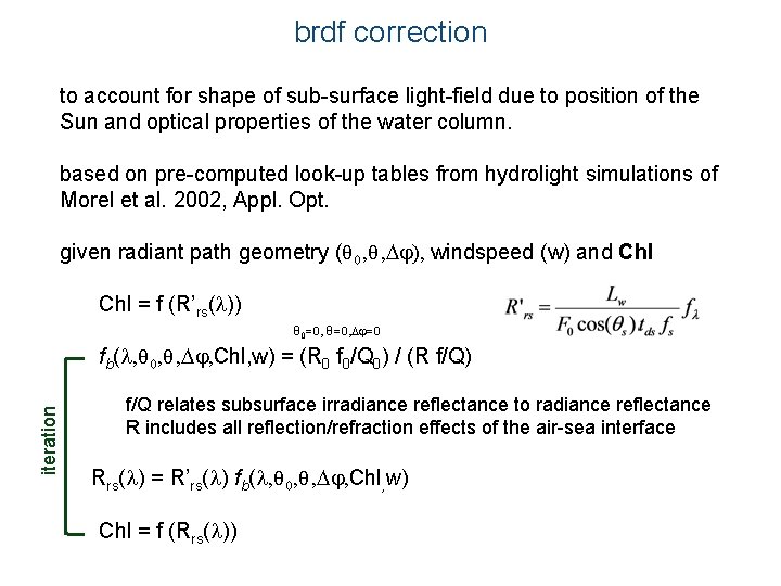 brdf correction to account for shape of sub-surface light-field due to position of the