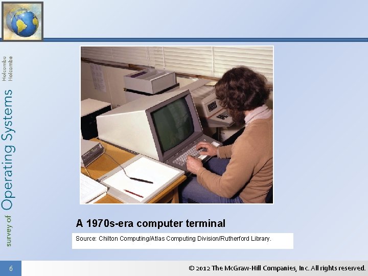 A 1970 s-era computer terminal Source: Chilton Computing/Atlas Computing Division/Rutherford Library. 6 © 2012