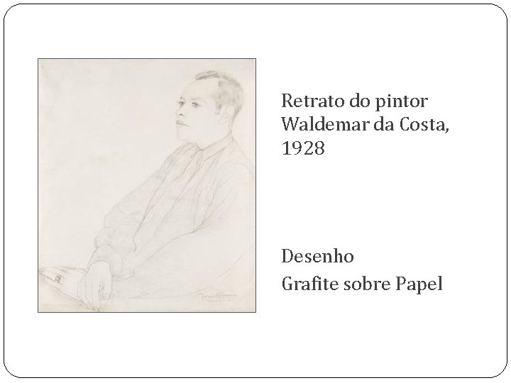 Retrato do pintor Waldemar da Costa, 1928 Desenho Grafite sobre Papel 