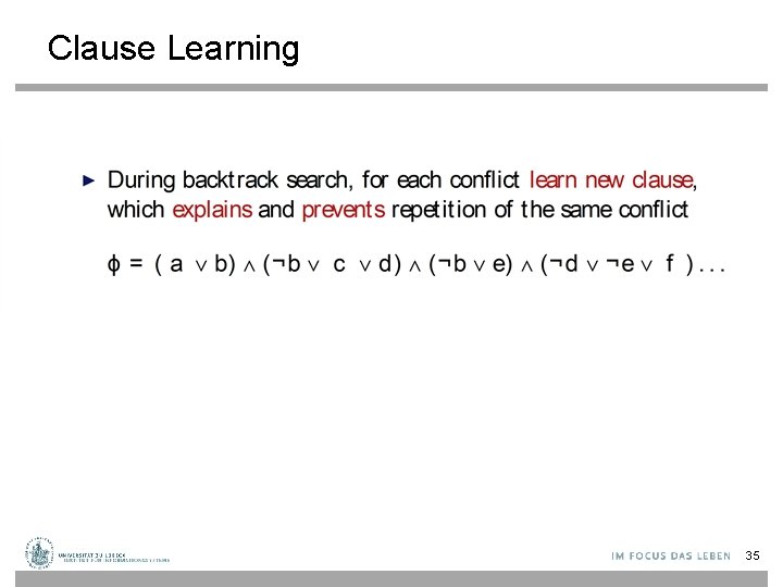 Clause Learning 35 