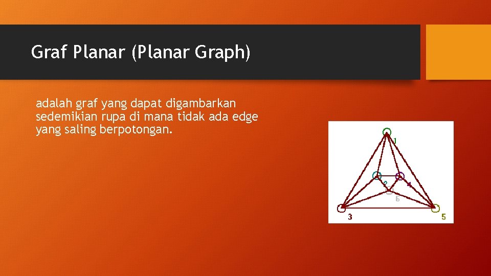 Graf Planar (Planar Graph) adalah graf yang dapat digambarkan sedemikian rupa di mana tidak