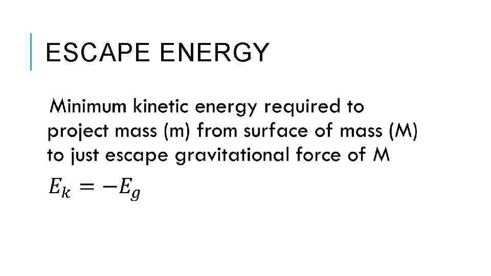 ESCAPE ENERGY 